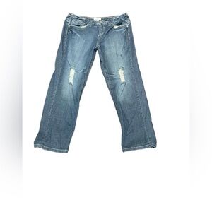 YNO Boyfriend Jeans Distressed Faded Medium Blue Wash Women Teen Girl Size 7